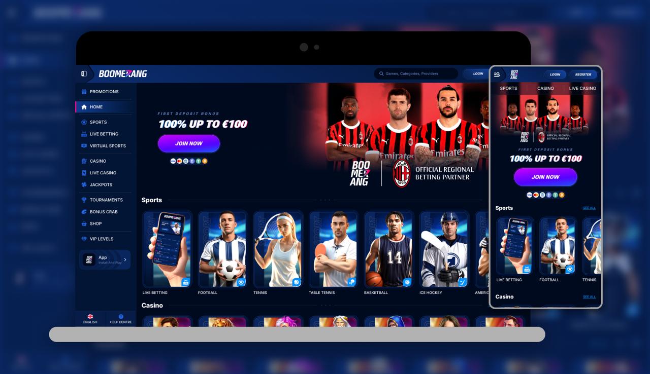 Boomerang Bet spil og bonus oversigt